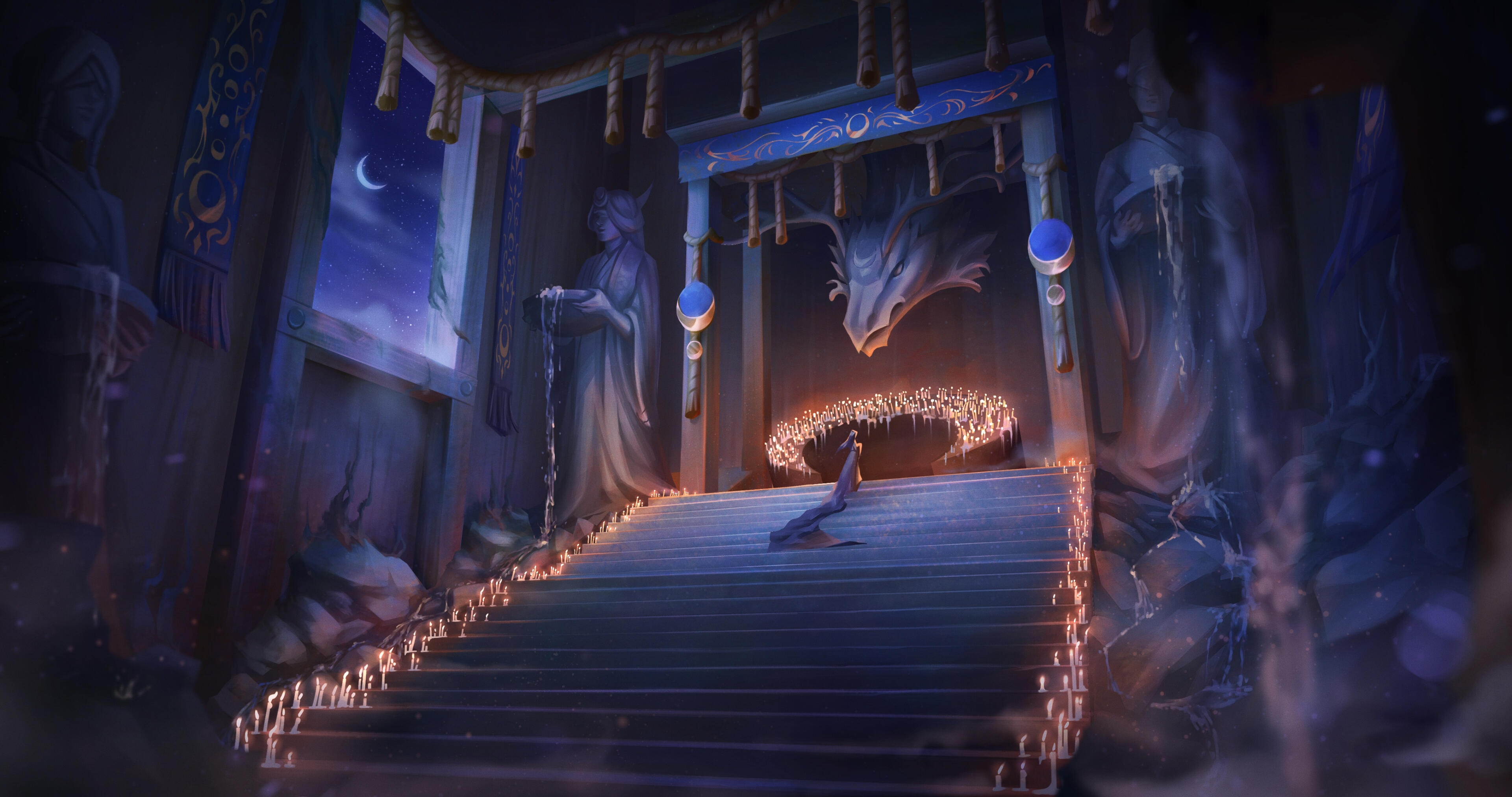 Temple, Night